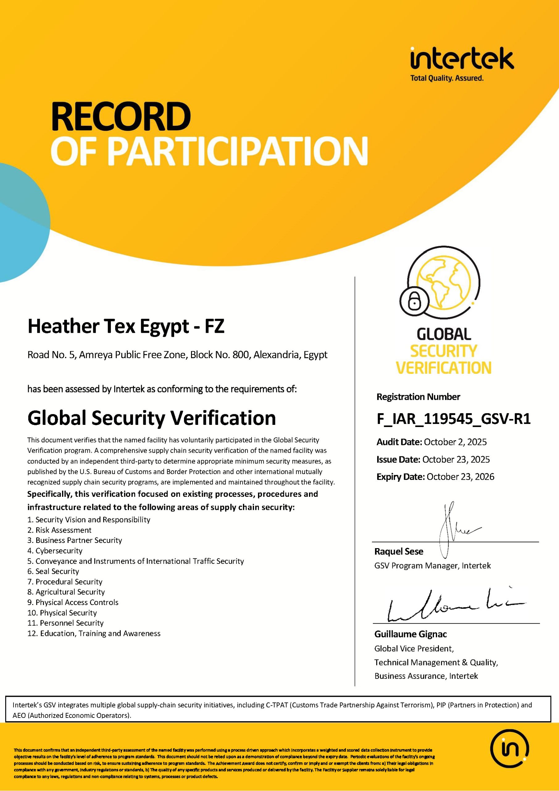 Global Security Verification